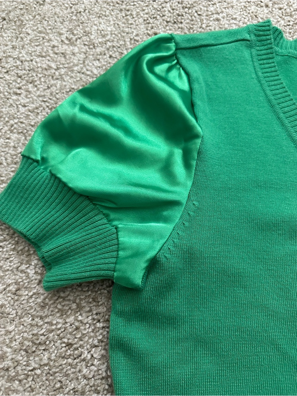 CATO Fashions Green Mixed Media Knit Top | Size M - Picture 6 of 8